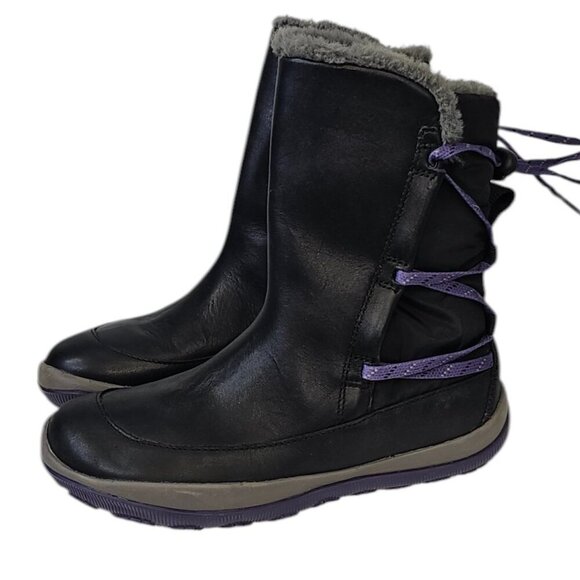 Camper x Goretex Womens Peu Pista Leather Boots, Black, Purple, Size 36 / US 6 - Picture 5 of 7